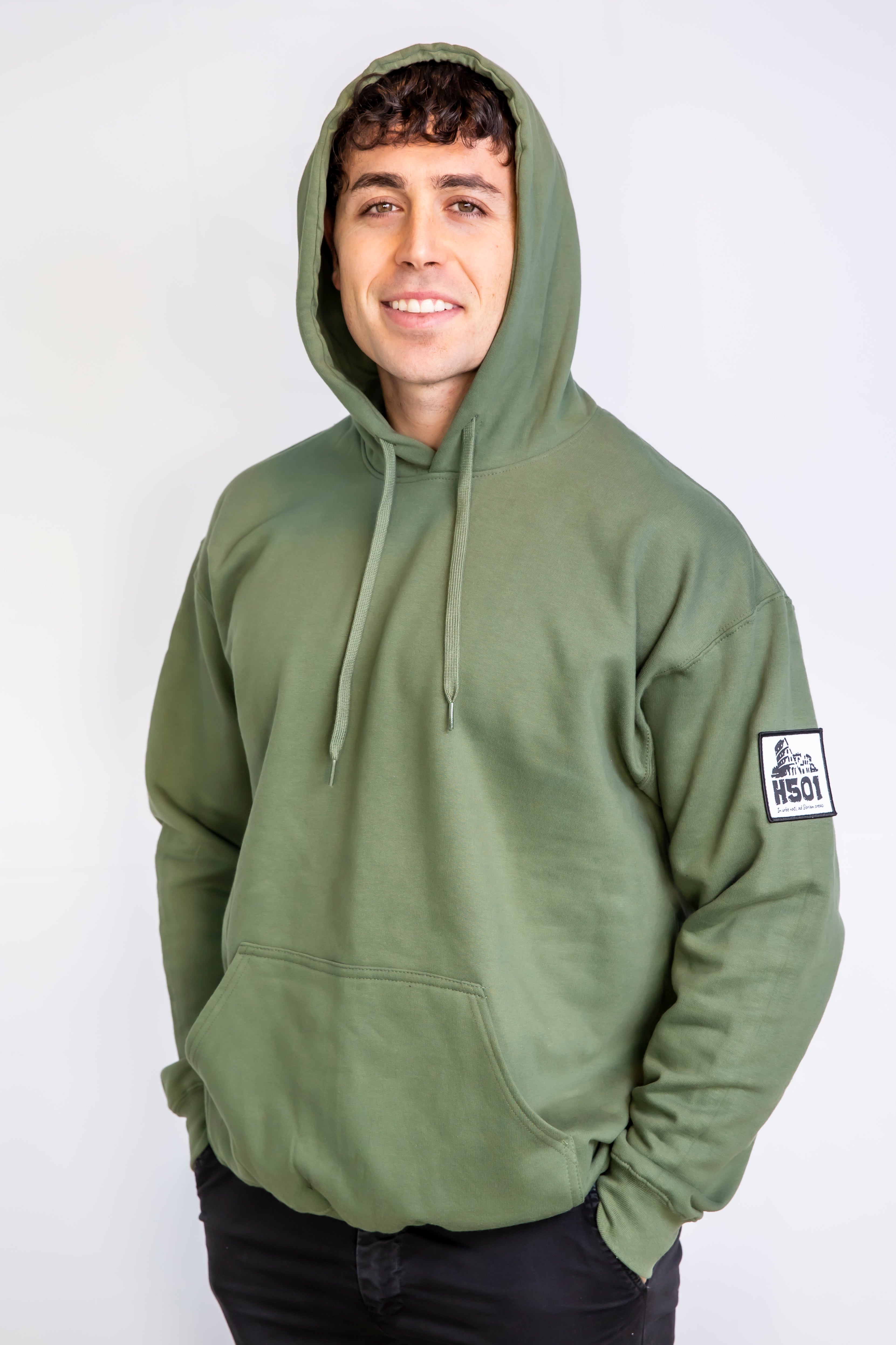 Felpa con cappuccio Verdum H501 in colore verde, taglia L, per un look casual e confortevole.