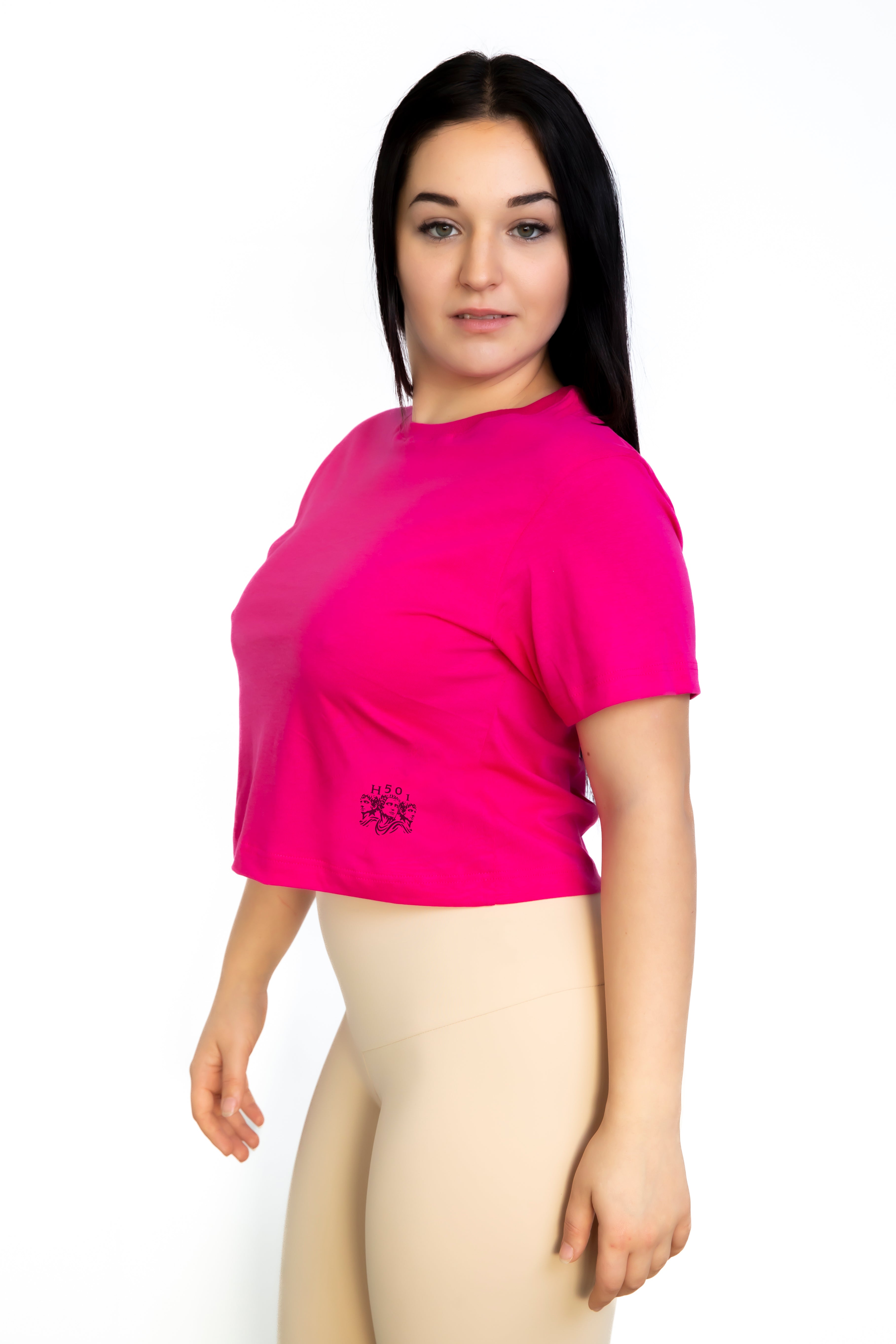 T-Shirt Crop Donna H501 – Fucsia Roma
